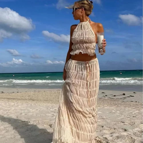 Dominica – Two-Piece Crochet Maxi Dress for Women