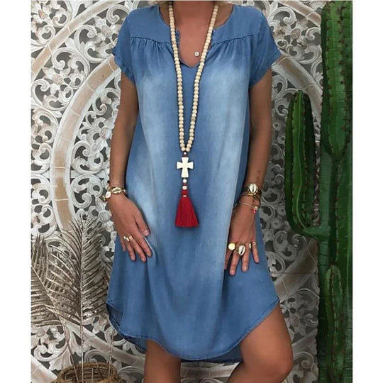 Selina – Light Denim Tunic Dress for Women