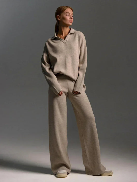 Lyanna – Minimalist Knit Two-Piece Lounge Set for Women