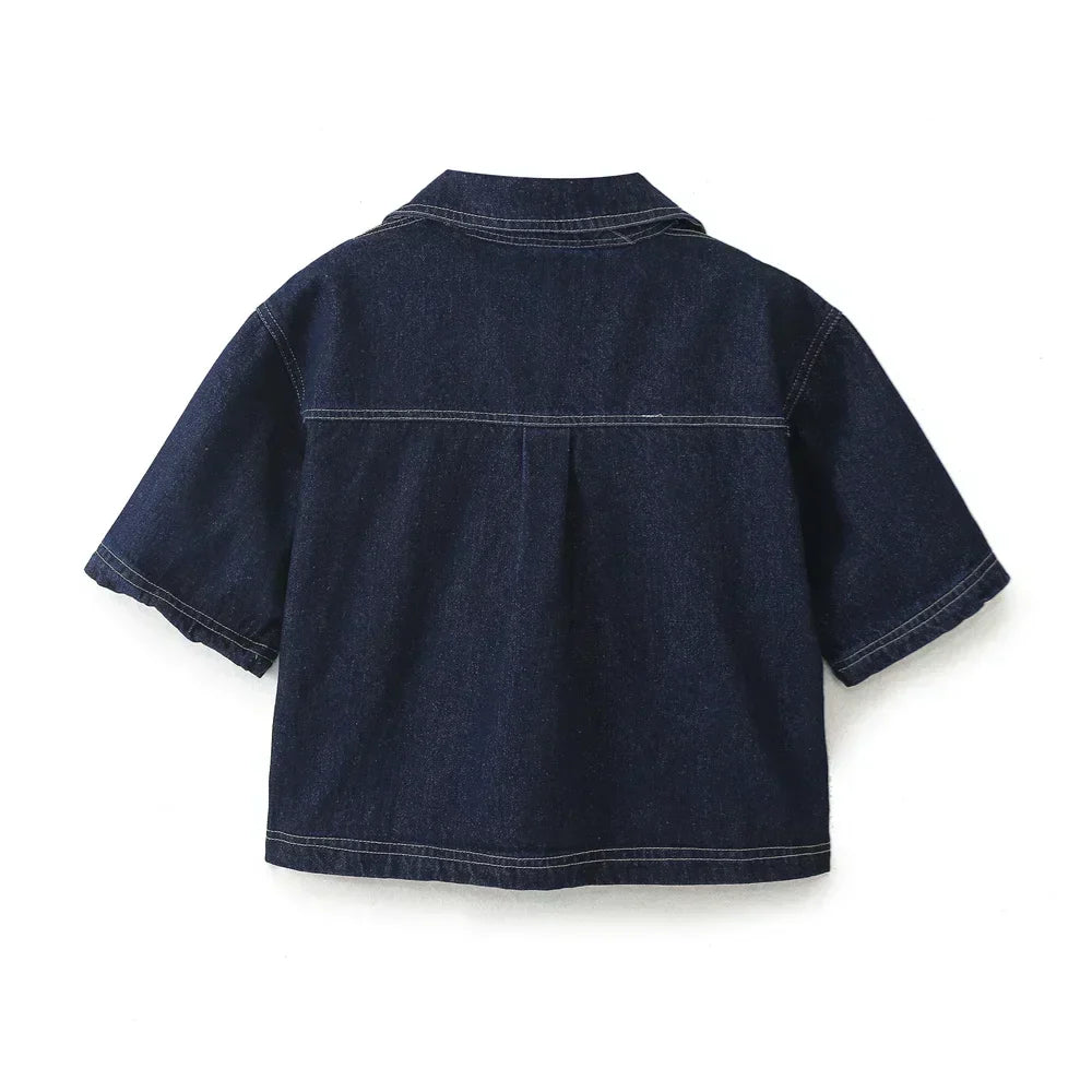 Renvara – Two-Piece Denim Skirt and Shirt Set for Women
