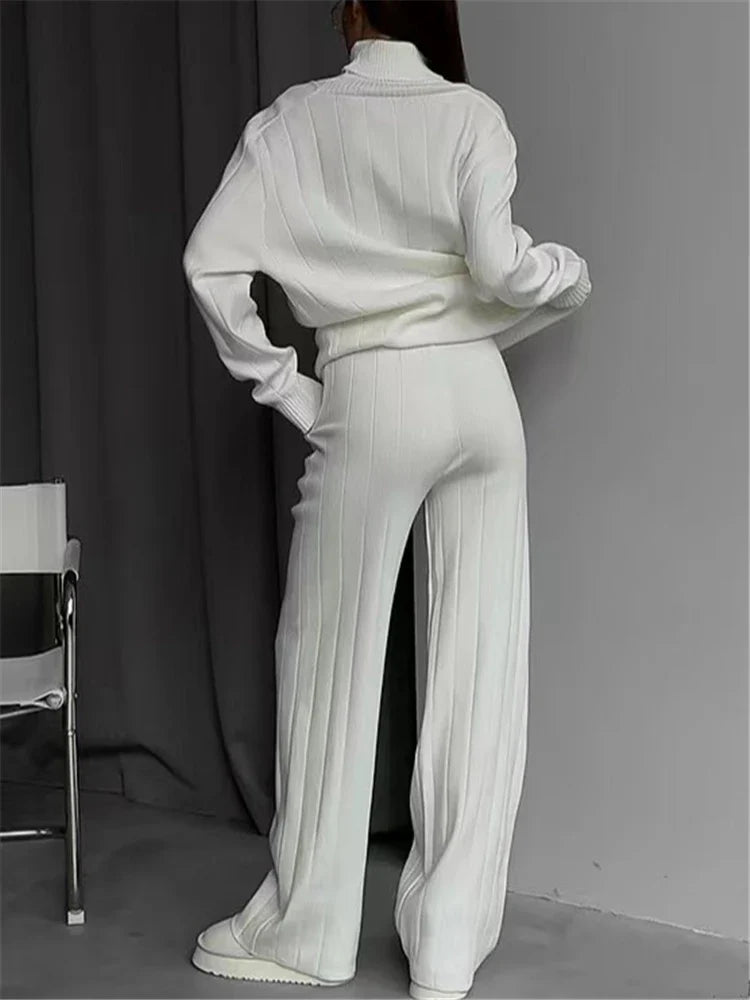 Rosalee – High-Neck Knit Two-Piece Set for Women