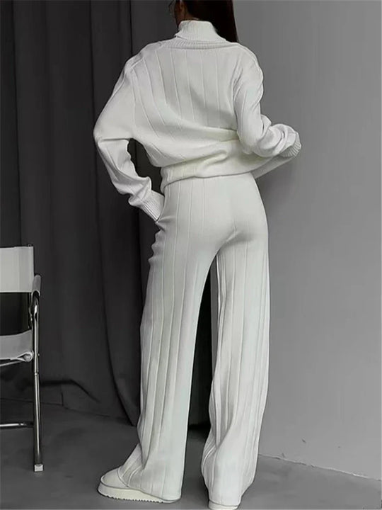 Rosalee – High-Neck Knit Two-Piece Set for Women