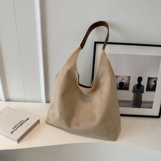 Anneli – Women's Shoulder Bag with Soft Suede Appearance