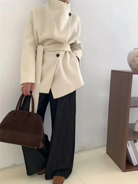 Alaiya – Asymmetrical Wool Coat for Women