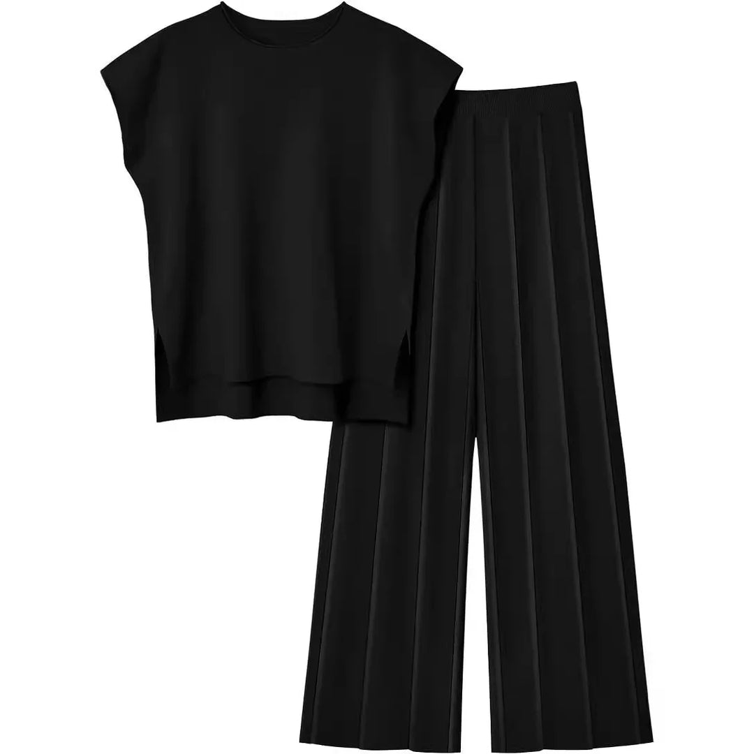 Mikay – Sleeveless Wide-Leg Lounge Set for Women