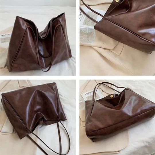 Ayleen – Large Brown Leather-Style Tote Bag