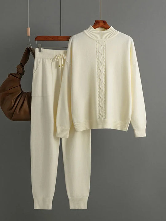 Salome – Cable Knit Two-Piece Lounge Set for Women