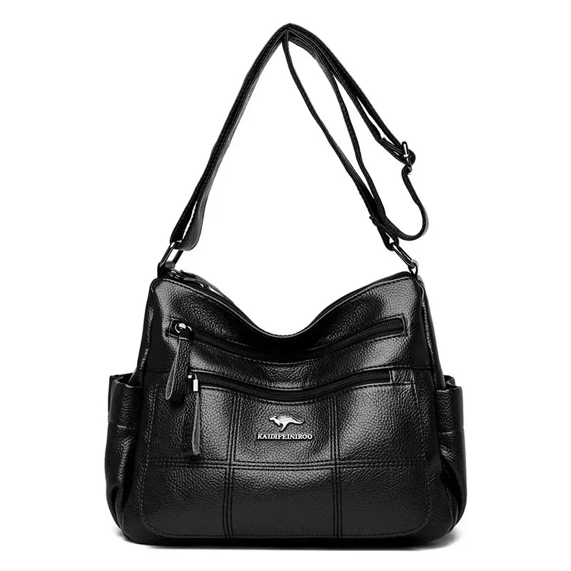 Zulay – Multi-Pocket Soft Leather Shoulder Bag for Women