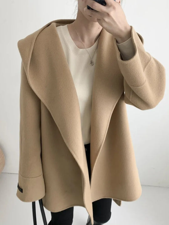 Atasha – Belted Wool Blend Wrap Coat for Women