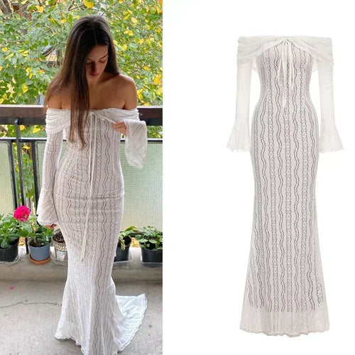 Anabelle – Off-Shoulder Lace Maxi Dress for Women