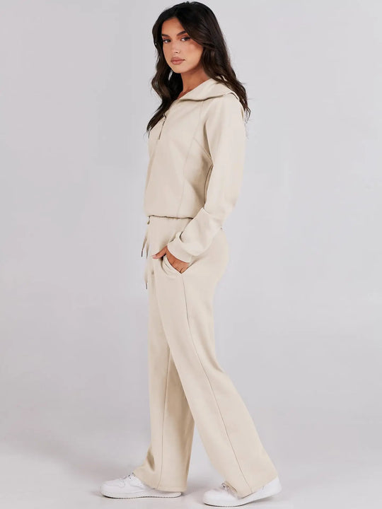 Mazie – Zip-Up Wide-Leg Lounge Set for Women