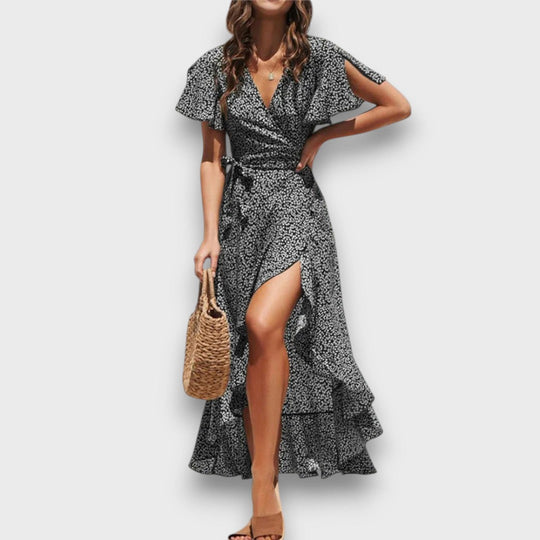 Lianora – Wrap Dress with Ruffled Hem