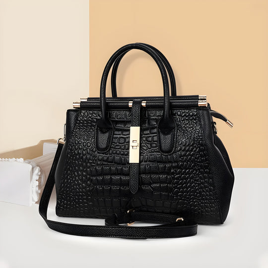 Diora  – Croc-Embossed Leather Tote for Women
