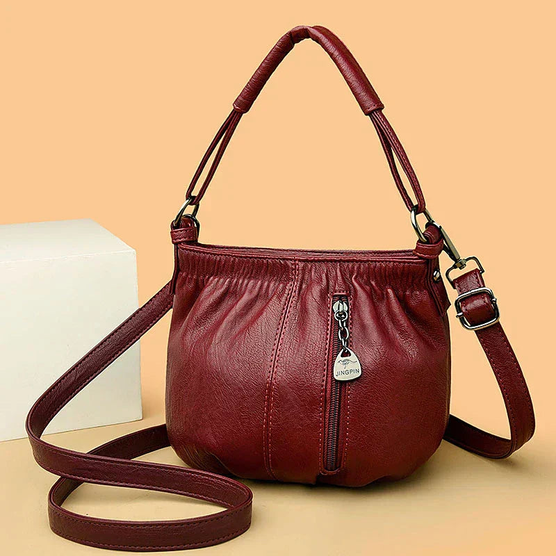 Felicity – Chic Multi-Pocket Leather Shoulder Bag for Women