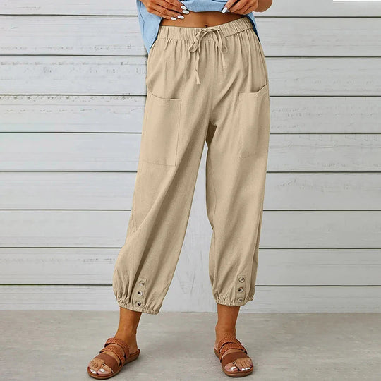 Clelia – Relaxed Tapered Cotton Joggers for Women