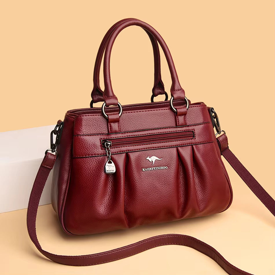 Deborah – Elegant Multi-Pocket Leather Tote Bag for Women