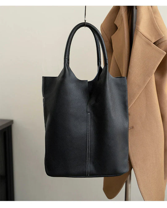 Arnika – Elegant Light Blue Bucket Bag with a Premium Leather Finish