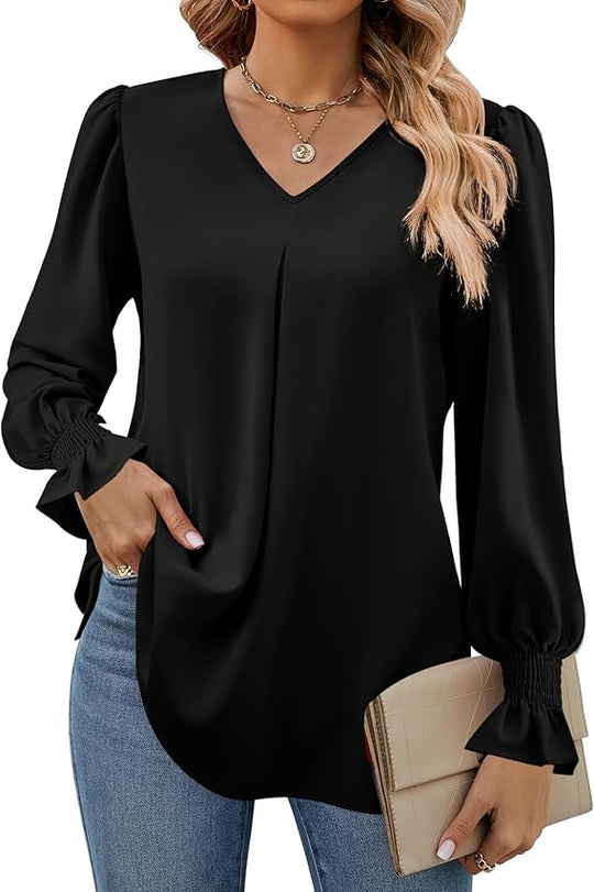 Holley – Versatile V-Neck Blouse for Women