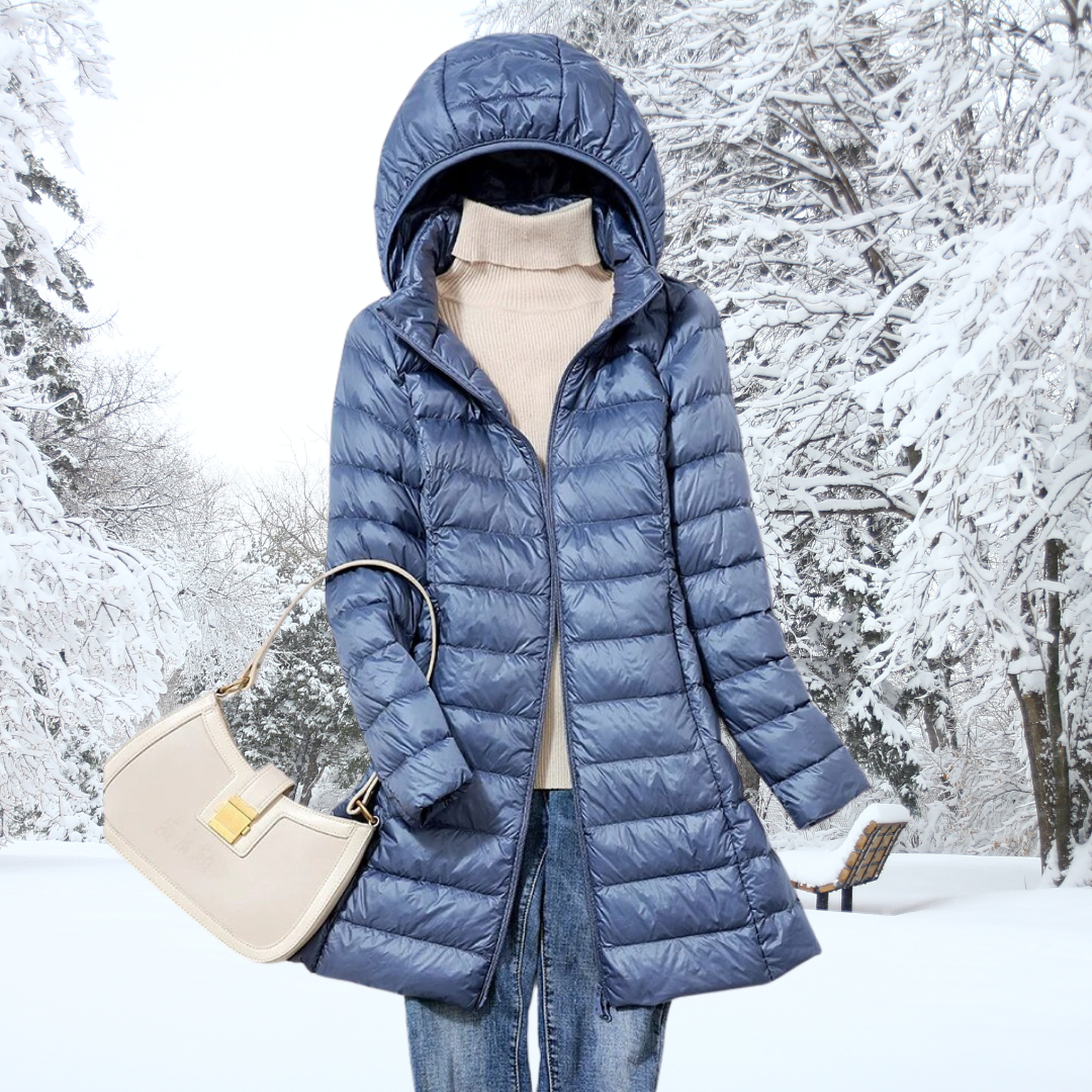 Antonella – Long Hooded Down Coat for Women