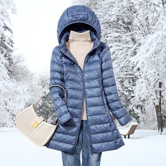 Antonella – Long Hooded Down Coat for Women