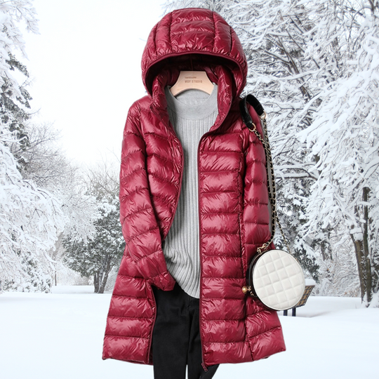 Antonella – Long Hooded Down Coat for Women