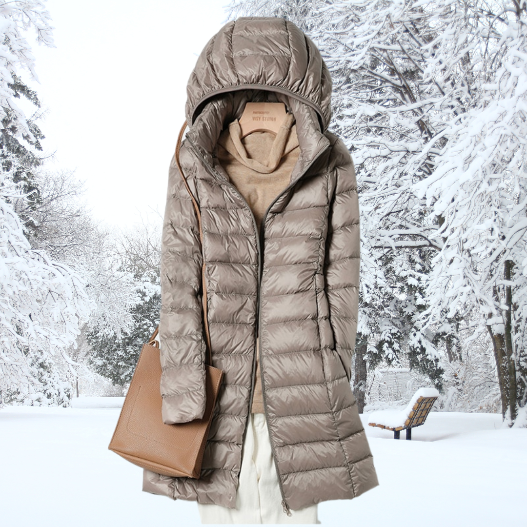 Antonella – Long Hooded Down Coat for Women