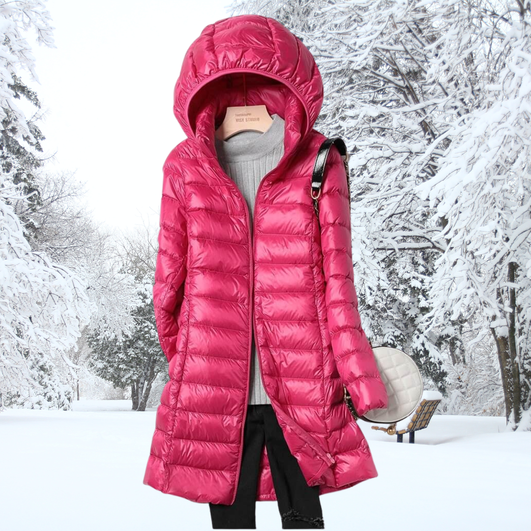 Antonella – Long Hooded Down Coat for Women
