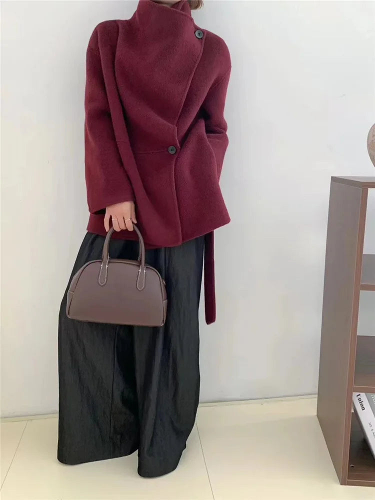 Alaiya – Asymmetrical Wool Coat for Women