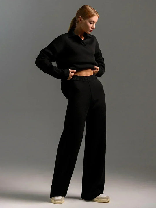Lyanna – Minimalist Knit Two-Piece Lounge Set for Women