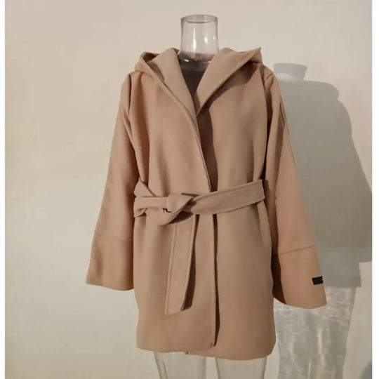 Atasha – Belted Wool Blend Wrap Coat for Women