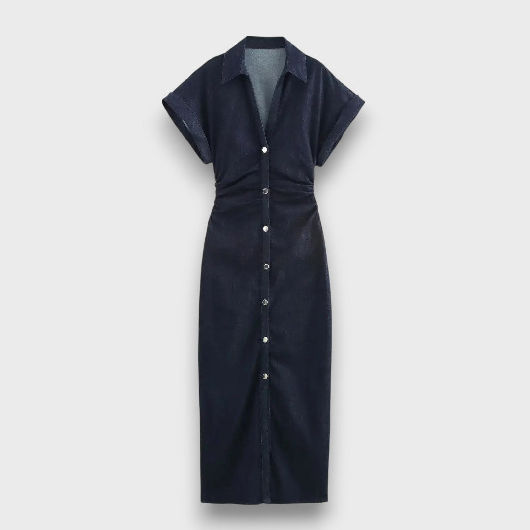 Venera – Fitted Shirt Dress with Button Placket