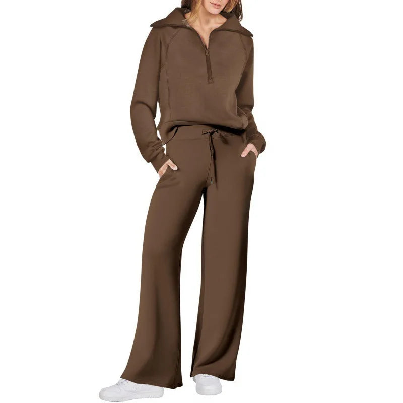 Mazie – Zip-Up Wide-Leg Lounge Set for Women