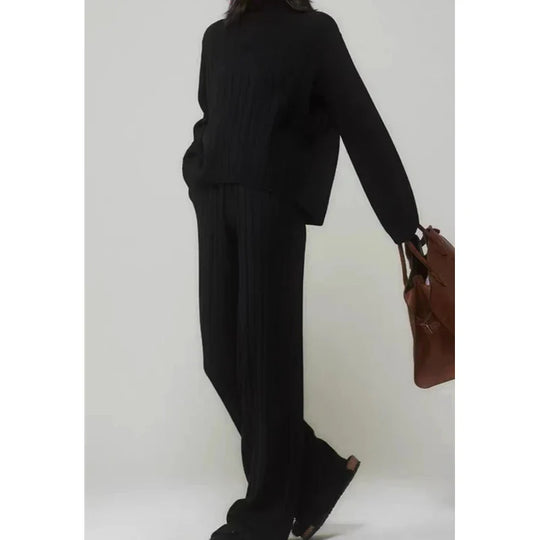 Rosalee – High-Neck Knit Two-Piece Set for Women