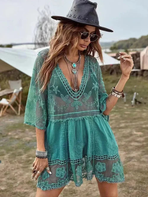 Precious – Bohemian Lace Mini Dress for Women