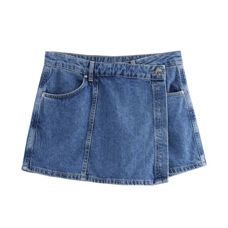 Renvara – Two-Piece Denim Skirt and Shirt Set for Women