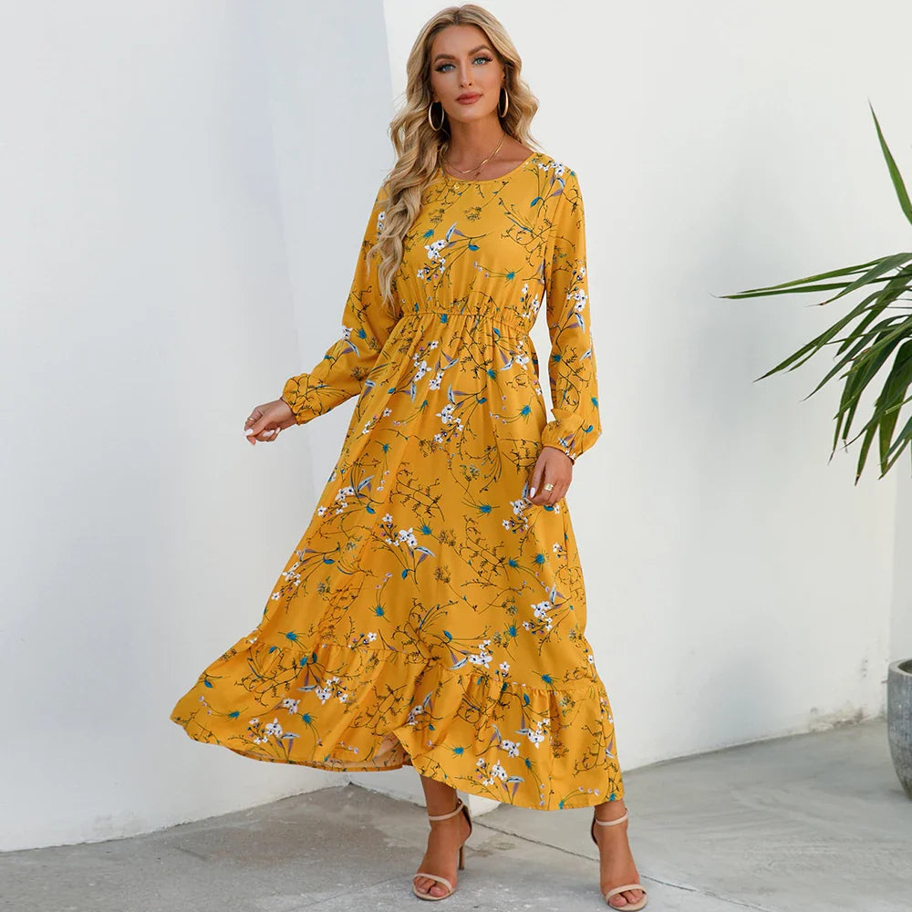 Caryll – Floral Long-Sleeve Maxi Dress for Women