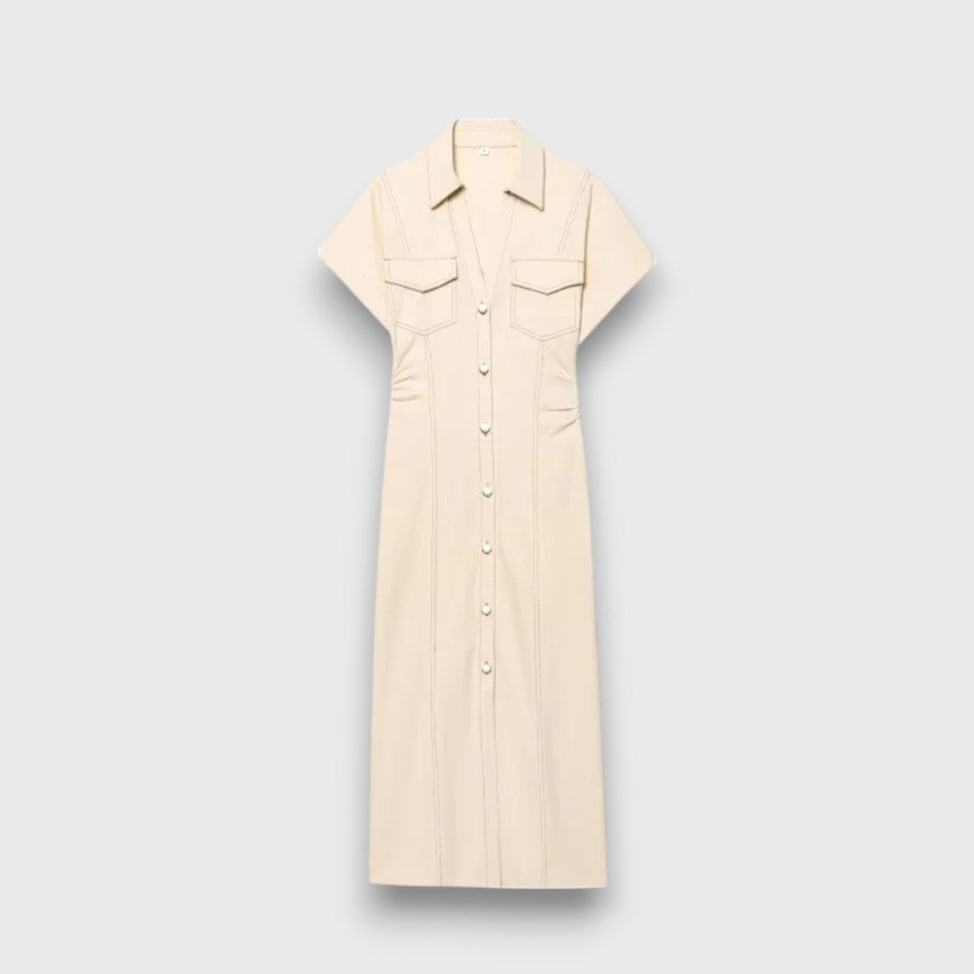 Venera – Fitted Shirt Dress with Button Placket