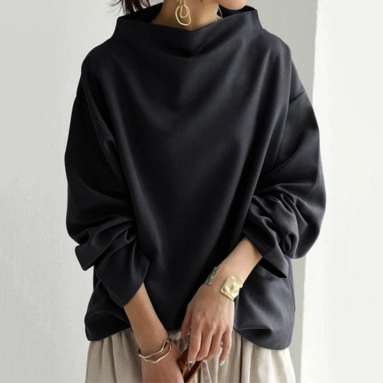 Mariella – Elegant High-Neck Oversized Top for Women