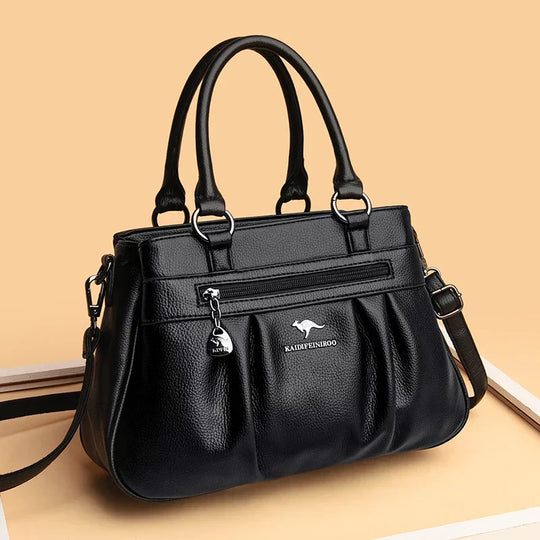 Deborah – Elegant Multi-Pocket Leather Tote Bag for Women