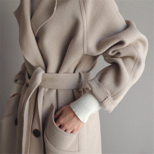 Zora – Long Wool Blend Overcoat for Women