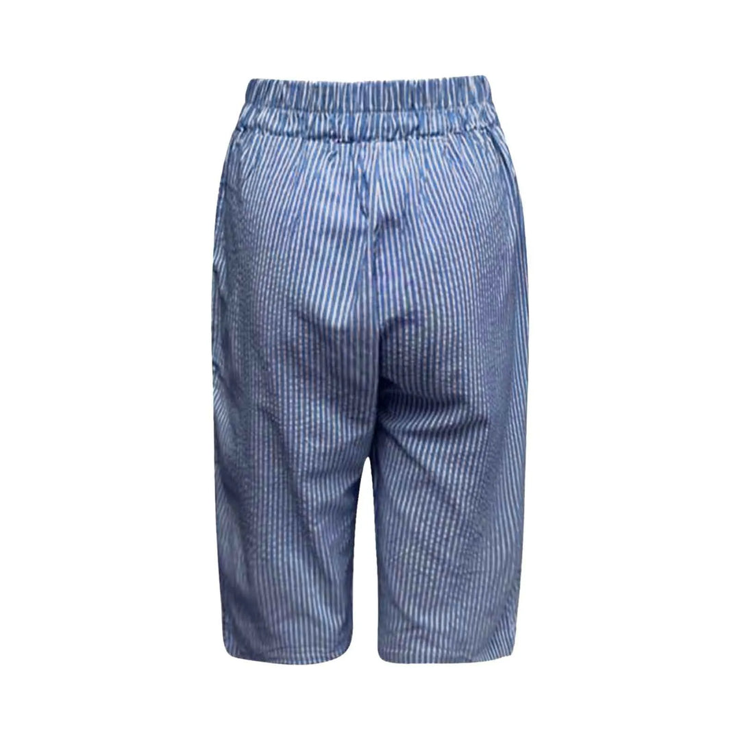 Elisabetta – Striped Cotton Button-Front Shorts for Women