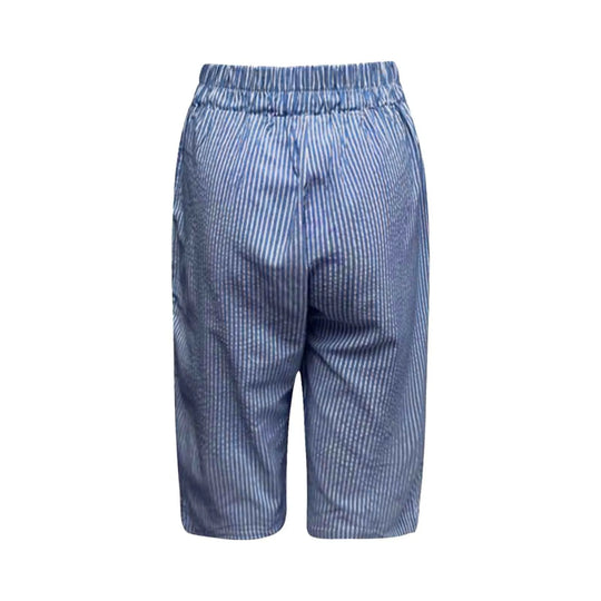 Elisabetta – Striped Cotton Button-Front Shorts for Women
