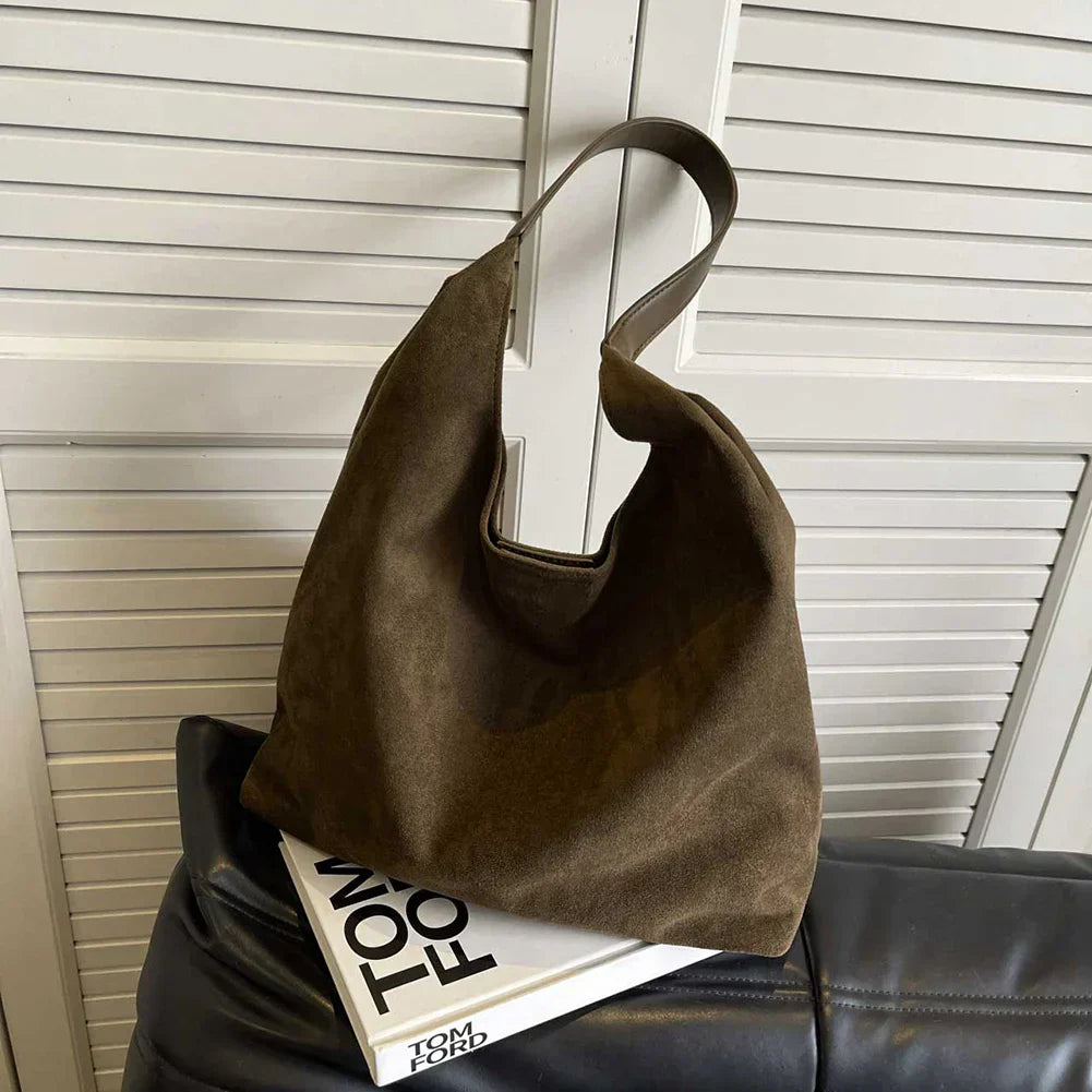 Anneli – Women's Shoulder Bag with Soft Suede Appearance