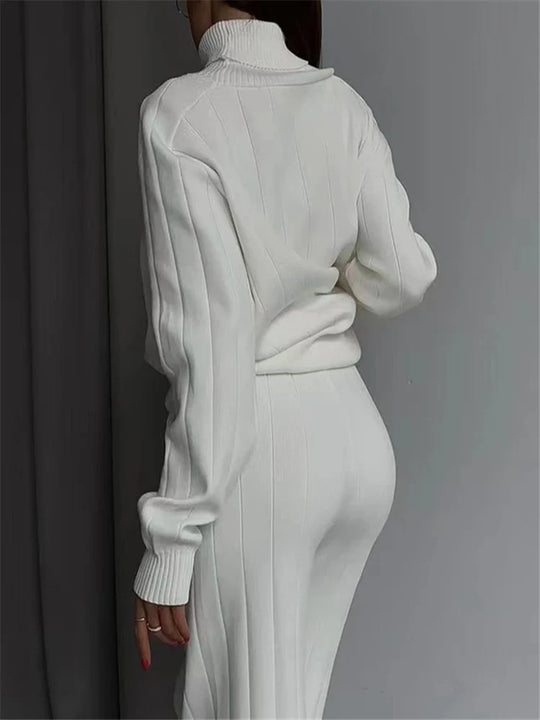 Rosalee – High-Neck Knit Two-Piece Set for Women