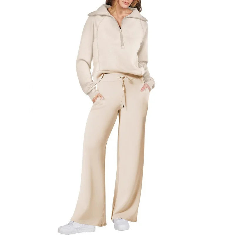 Mazie – Zip-Up Wide-Leg Lounge Set for Women