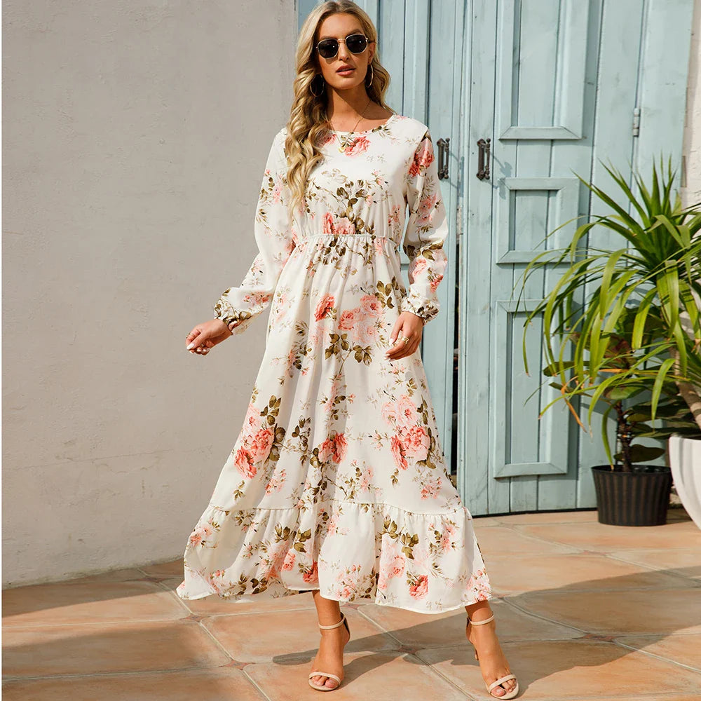 Caryll – Floral Long-Sleeve Maxi Dress for Women
