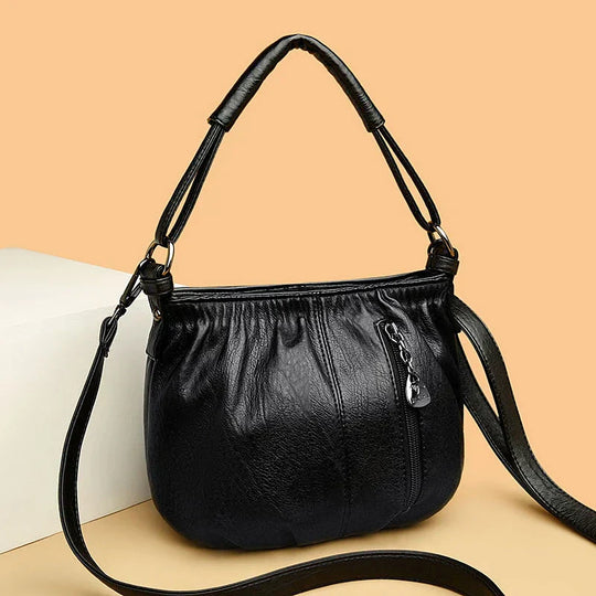 Felicity – Chic Multi-Pocket Leather Shoulder Bag for Women