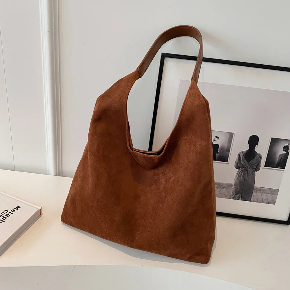 Anneli – Women's Shoulder Bag with Soft Suede Appearance
