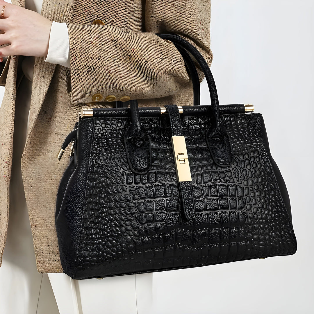 Diora  – Croc-Embossed Leather Tote for Women