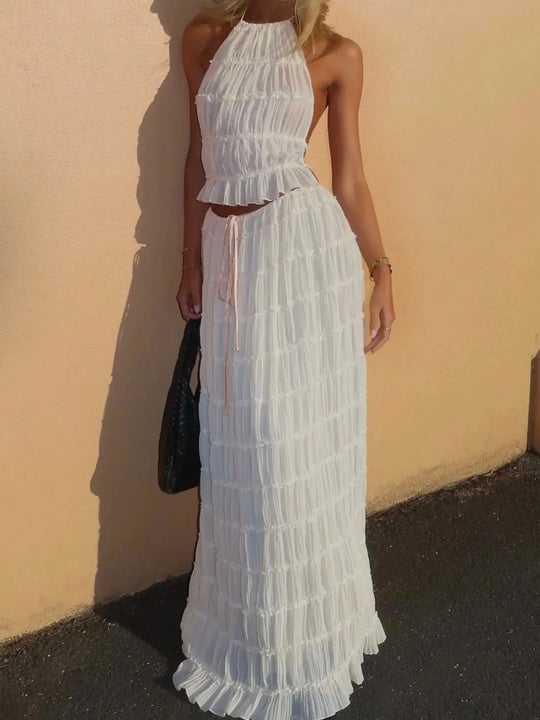 Dominica – Two-Piece Crochet Maxi Dress for Women